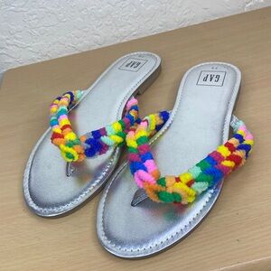 GAP Women's Silver Sandals with Colorful Straps